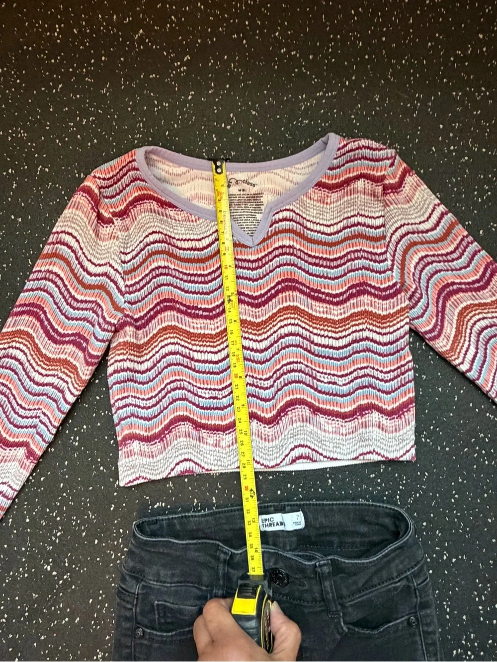 Girls Art Class Size 8 Top & Epic Threads Size 7 Black Slim Jeans Outfit Set
